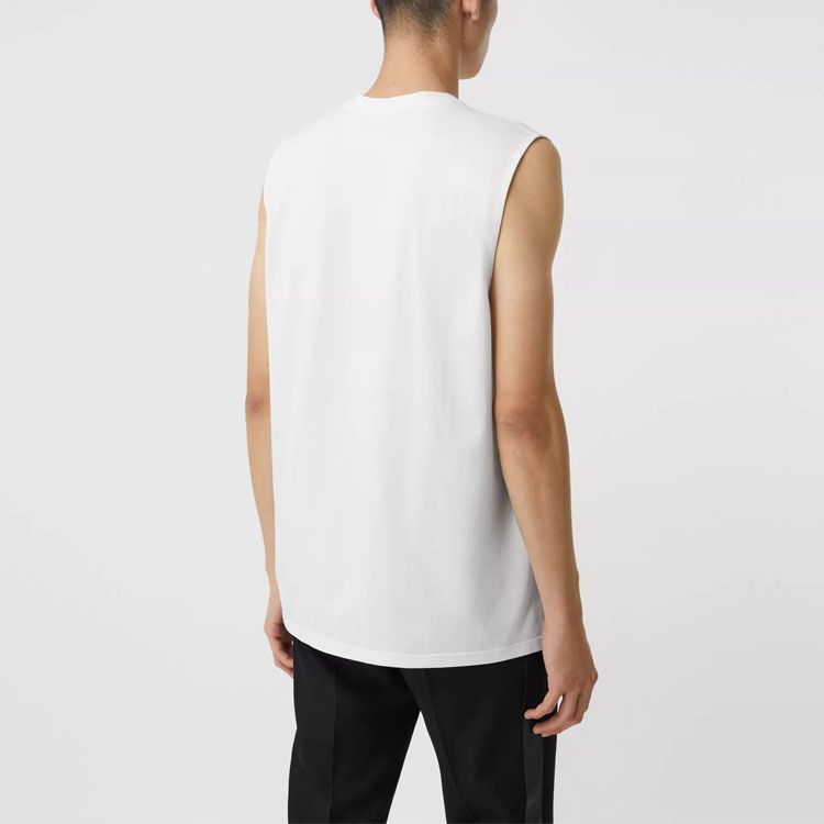 Shop Burberry Chaleco Blanco Ajustado de Algodón con Logo Impreso 45658611