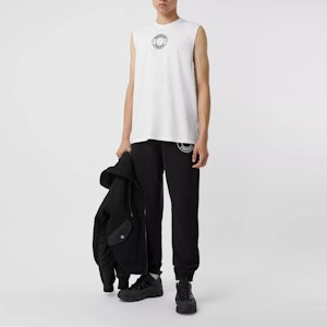 Burberry Chaleco Blanco Ajustado de Algodón con Logo Impreso 45658611 Purchase Burberry Chaleco Blanco Ajustado de Algodón con Logo Impreso 45658611