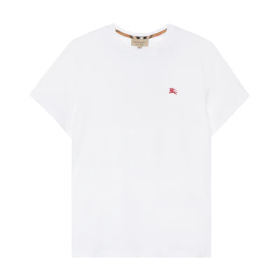 Burberry White Embroidered Cavalry Crest Crewneck T-Shirt 80038311