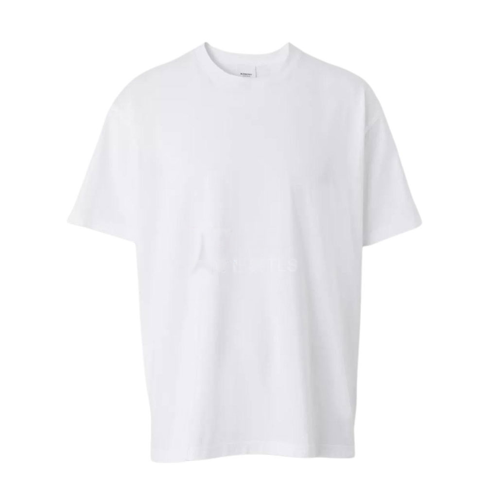 Burberry White Letter Print Crewneck Loose Fit T-Shirt. 80455451