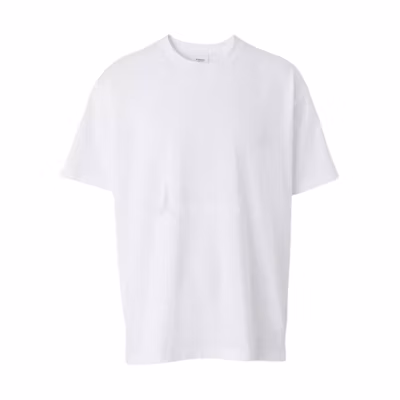 Burberry White Letter Print Crewneck Loose Fit T-Shirt. 80455451