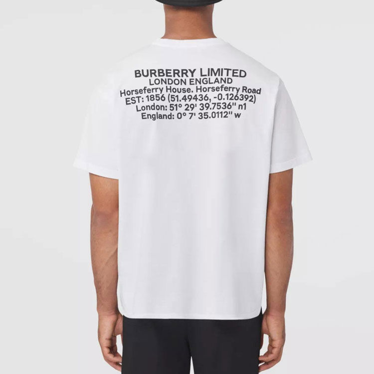 Burberry White Letter Print Crewneck Loose Fit T-Shirt. 80455451 圖 3