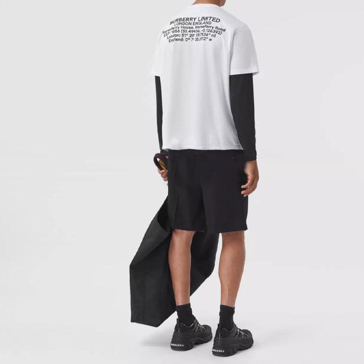Burberry White Letter Print Crewneck Loose Fit T-Shirt. 80455451 圖 4