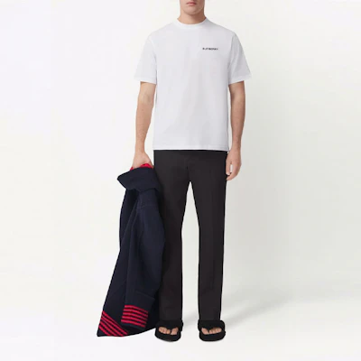 Burberry White Logo Crewneck Short Sleeve T-Shirt 80501661 Shop Burberry White Logo Crewneck Short Sleeve T-Shirt 80501661