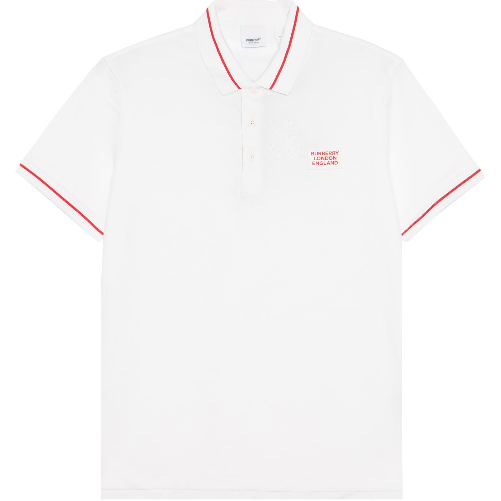 Order Burberry 白色標誌針織短袖男士POLO衫 80259731