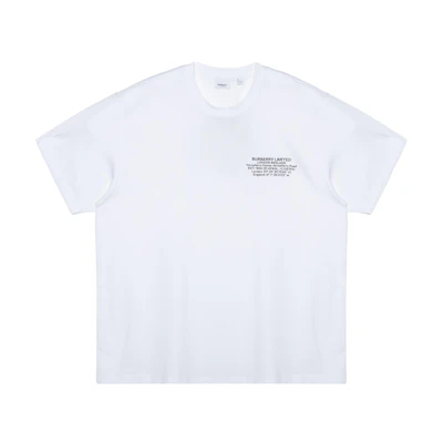 Burberry White Logo Print Casual Crewneck T-Shirt. 80427491