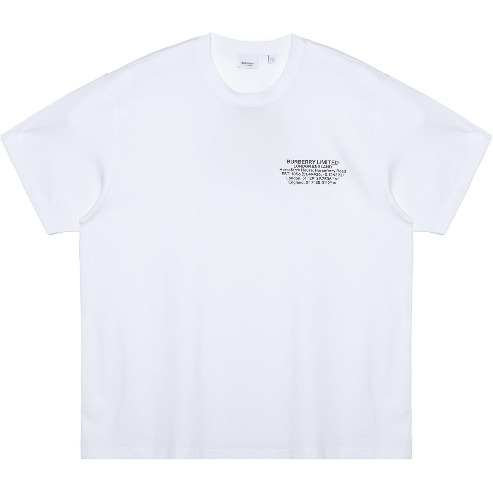 Burberry White Logo Print Casual Crewneck T-Shirt. 80427491 圖 2