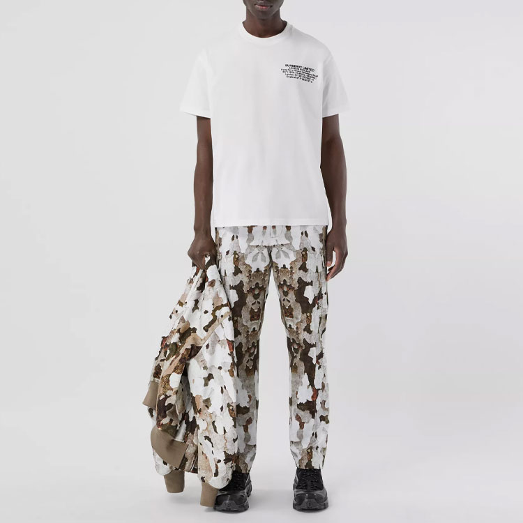 Burberry White Logo Print Casual Crewneck T-Shirt. 80427491 圖 4