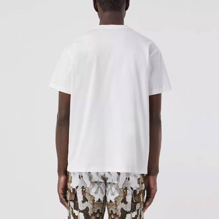 Burberry White Logo Print Casual Crewneck T-Shirt. 80427491 圖 6