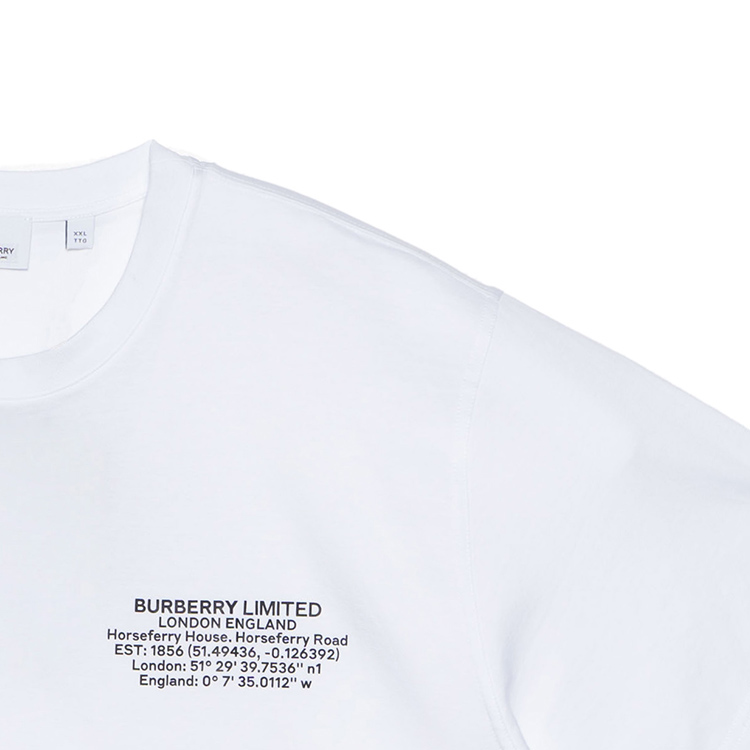 Burberry White Logo Print Casual Crewneck T-Shirt. 80427491 圖 7