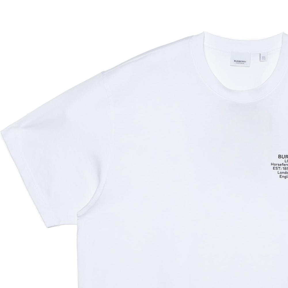 Burberry White Logo Print Casual Crewneck T-Shirt. 80427491 圖 8