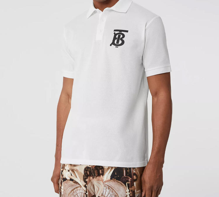 Burberry White Logo Print Short Sleeve Polo Shirt 80256551 圖 4