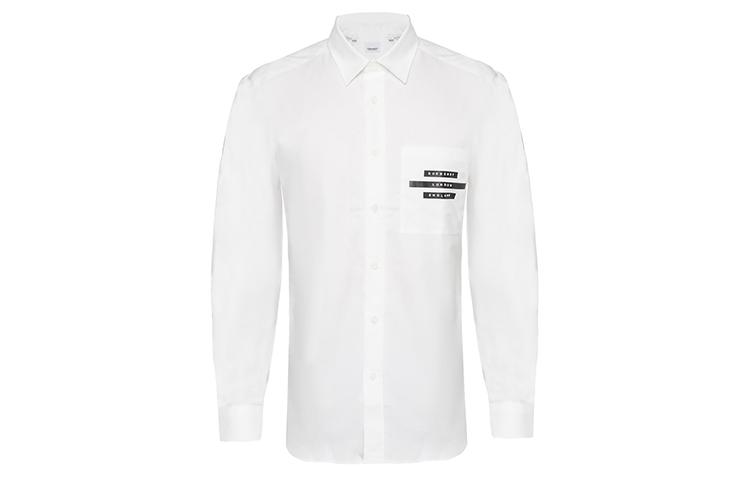 Burberry White Logo Tape Long Sleeve Shirt 80217931