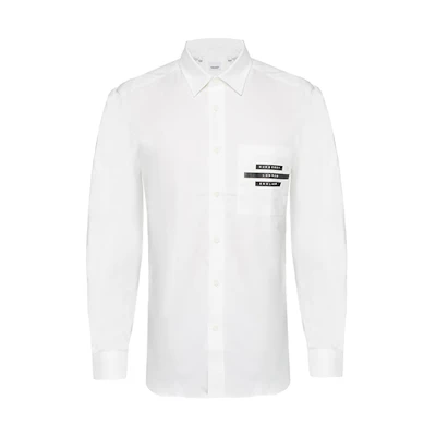 Burberry White Logo Tape Long Sleeve Shirt 80217931