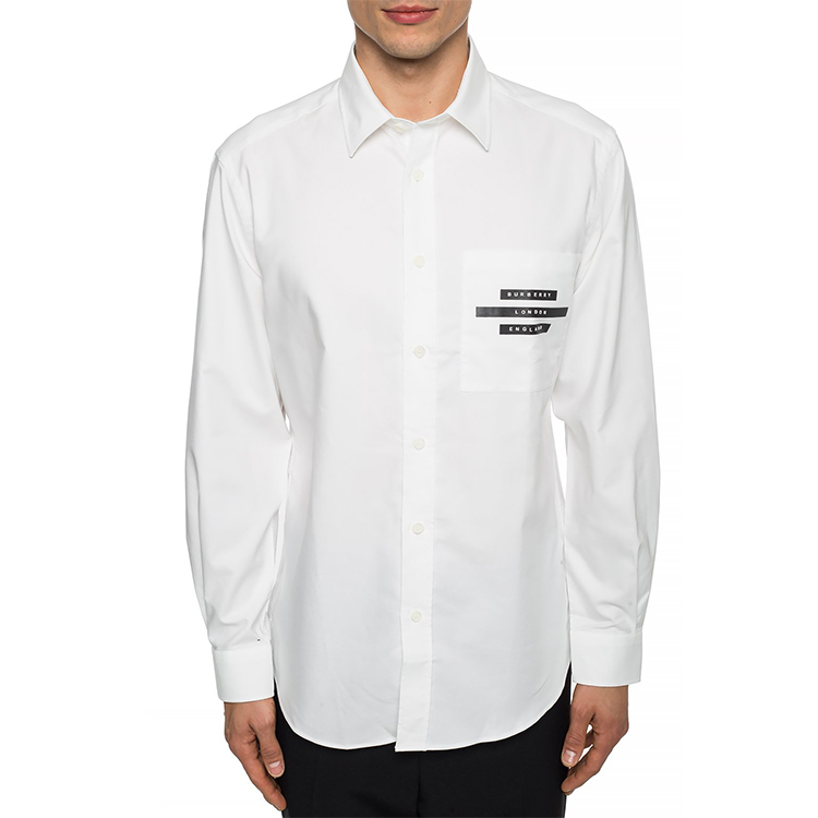 Burberry White Logo Tape Long Sleeve Shirt 80217931 圖 3