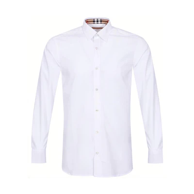 Burberry White Long-Sleeve Solid Button-Up Shirt 80030711