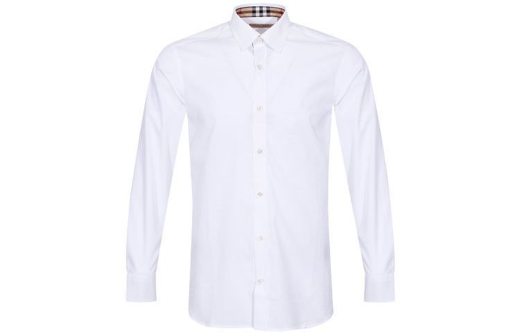 Burberry White Long-Sleeve Solid Button-Up Shirt 80030711 圖 2