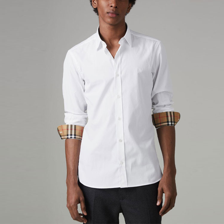 Burberry White Long-Sleeve Solid Button-Up Shirt 80030711 圖 5