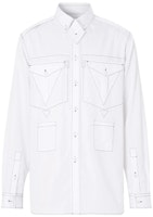 Burberry White Long Sleeve Shirt with Visible Stitched Detail 80454751 Burberry White Long Sleeve Shirt with Visible Stitched Detail 80454751