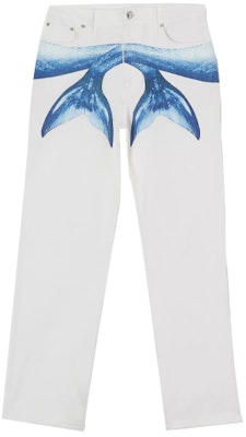Burberry White Mermaid Tail Pattern Loose Fit Jeans 45673911 Order Burberry White Mermaid Tail Pattern Loose Fit Jeans 45673911