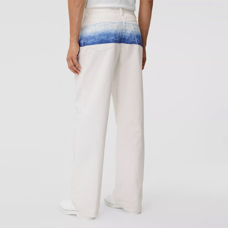 Details for Burberry White Mermaid Tail Pattern Loose Fit Jeans 45673911