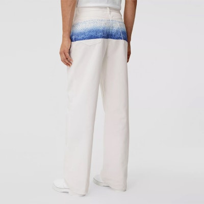 Burberry White Mermaid Tail Pattern Loose Fit Jeans 45673911 Details for Burberry White Mermaid Tail Pattern Loose Fit Jeans 45673911