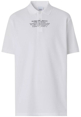 Burberry White Mesh Polo Shirt with Address Print 80427511 Buy Burberry White Mesh Polo Shirt with Address Print 80427511