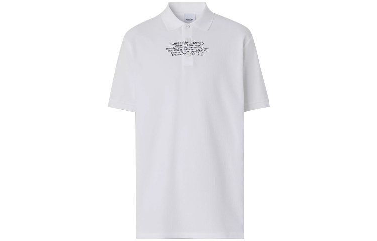 Order Burberry White Mesh Polo Shirt with Address Print 80427511