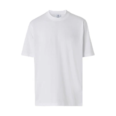 Burberry White Monogram Logo Crew Neck T-Shirt. 80416991