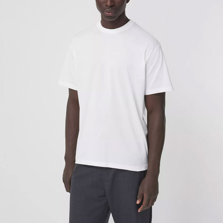 Shop Burberry White Monogram Logo Crew Neck T-Shirt. 80416991