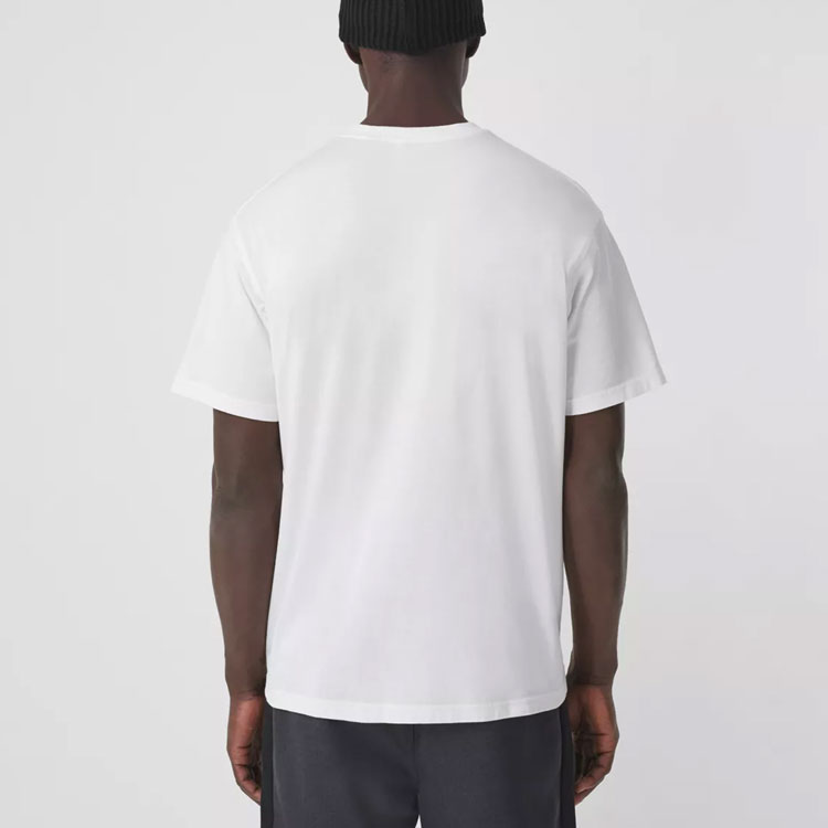 Purchase Burberry White Monogram Logo Crew Neck T-Shirt. 80416991