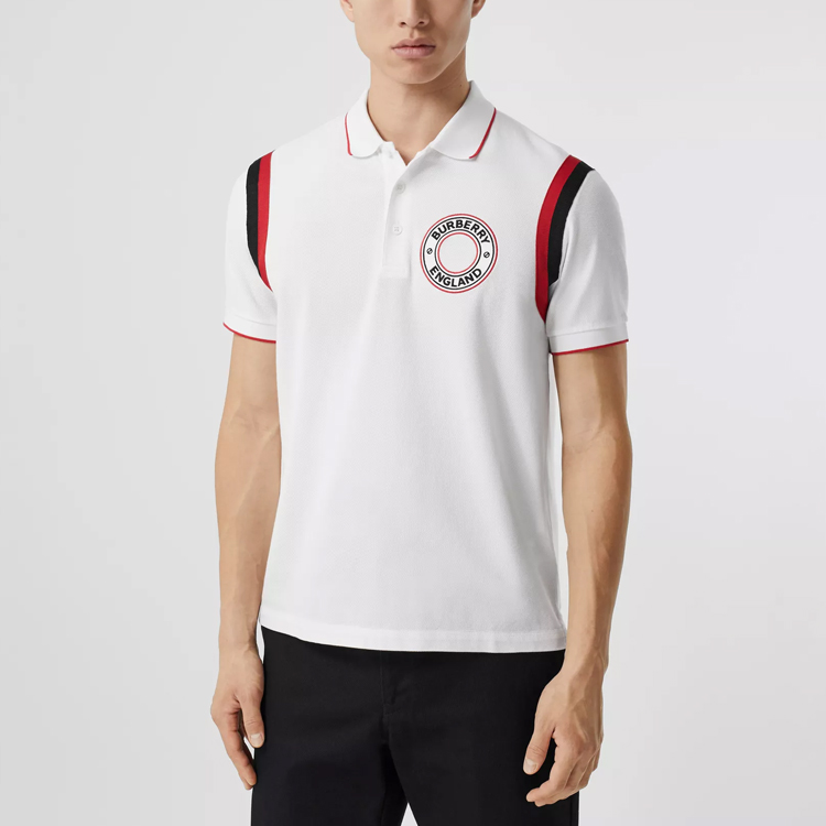 Lookbook Burberry Baju Polo Putih Monogram Berjalur 80370491