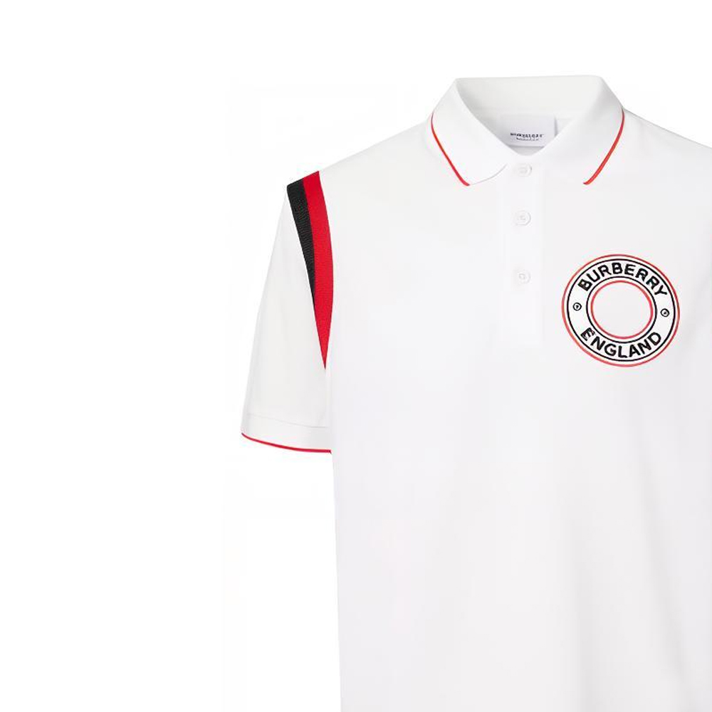 Details for Burberry Baju Polo Putih Monogram Berjalur 80370491