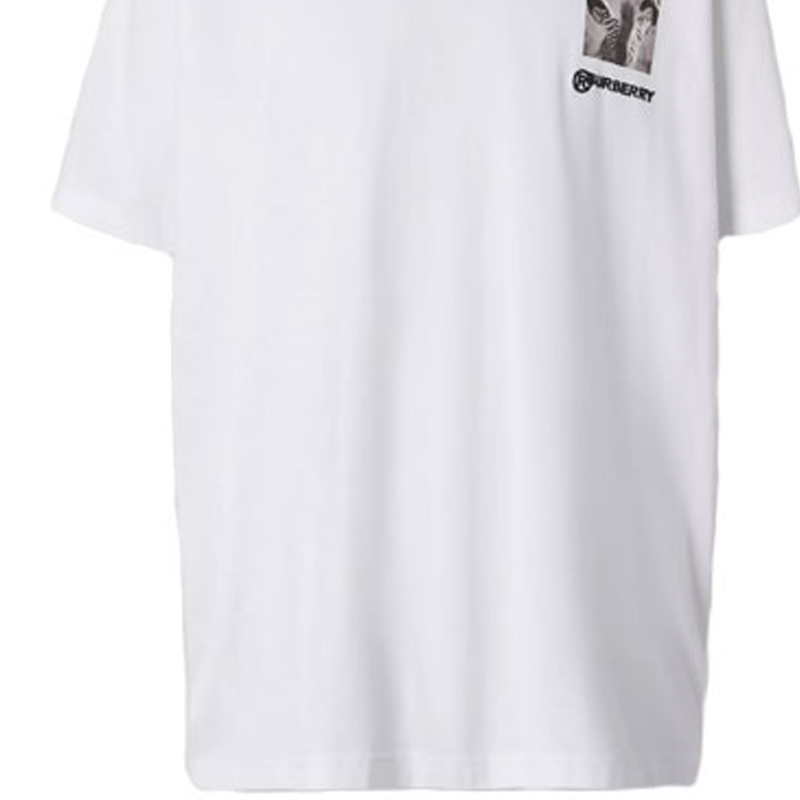 Burberry White Montage Logo Print Crew Neck T-Shirt 45637961 圖 6