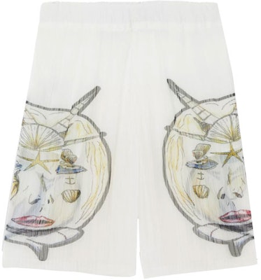 Shorts Casuales Plisados Burberry Blancos con Estampado Boceto Oceánico. 45674561 Order Shorts Casuales Plisados Burberry Blancos con Estampado Boceto Oceánico. 45674561