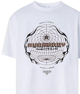 バーバリー ホワイト オーバーサイズ Tシャツ スフェリカルプリントデザイン付き. 80494571 Details for バーバリー ホワイト オーバーサイズ Tシャツ スフェリカルプリントデザイン付き. 80494571