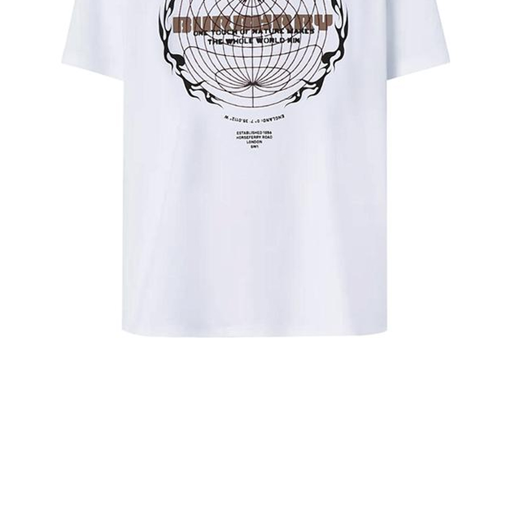 Sizing バーバリー ホワイト オーバーサイズ Tシャツ スフェリカルプリントデザイン付き. 80494571