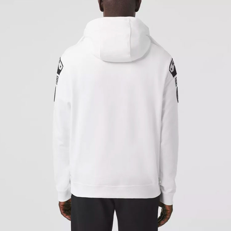 Burberry White Patterned Jacquard Hoodie - Long Sleeve Pullover. 80427421 圖 5