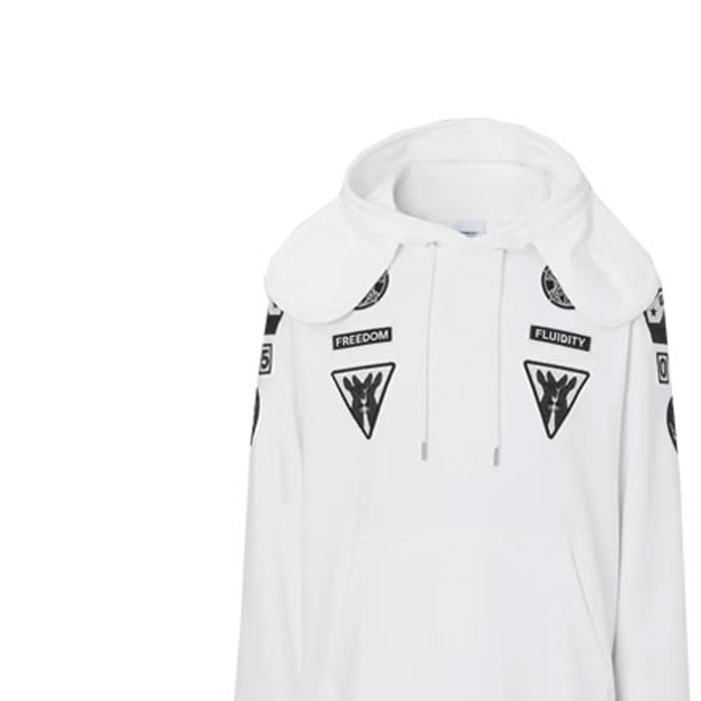 Burberry White Patterned Jacquard Hoodie - Long Sleeve Pullover. 80427421 圖 7