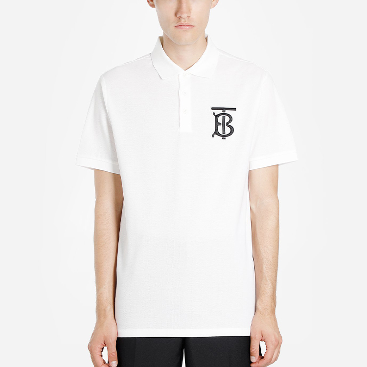 Burberry White Polo Shirt with Logo Embroidery 80162871 圖 4