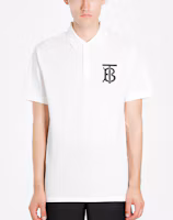 Shop Burberry 白色刺繡標誌 Polo 衫 80162871