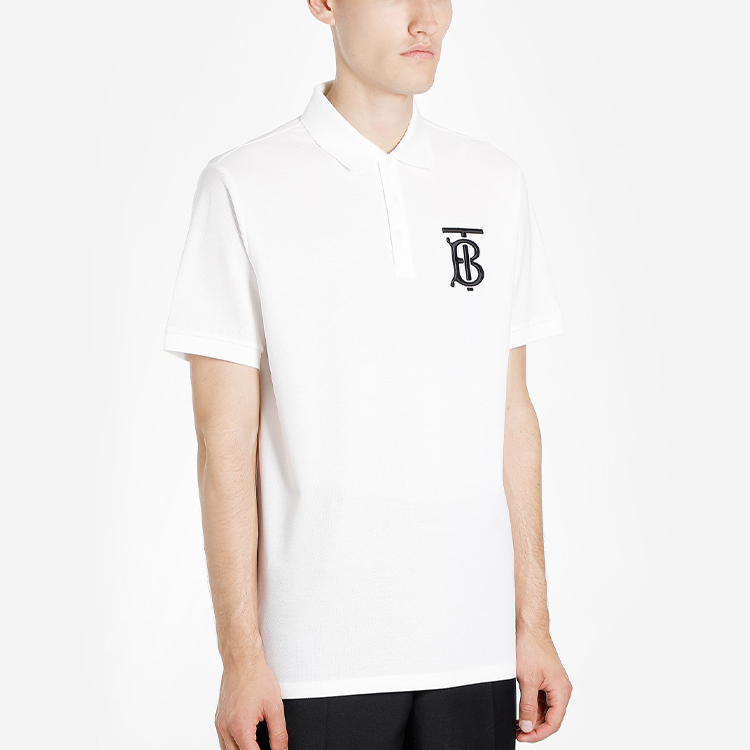 Burberry White Polo Shirt with Logo Embroidery 80162871 圖 6