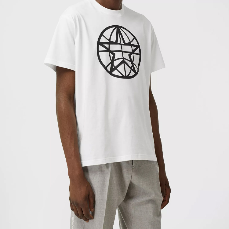 Burberry White Round Neck Logo Print Casual T-Shirt 80309171 圖 3