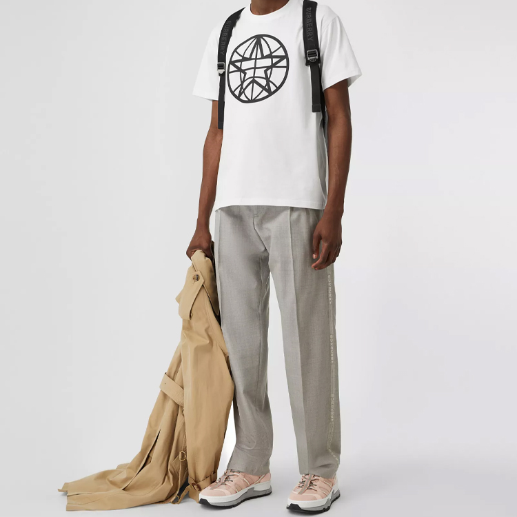 Burberry White Round Neck Logo Print Casual T-Shirt 80309171 圖 5