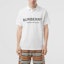 Shop Burberry White Short-Sleeve Polo Shirt with Logo Print 80094981