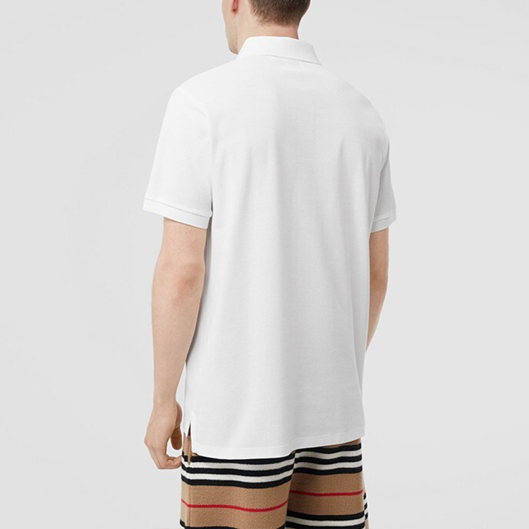 Purchase Burberry White Short-Sleeve Polo Shirt with Logo Print 80094981
