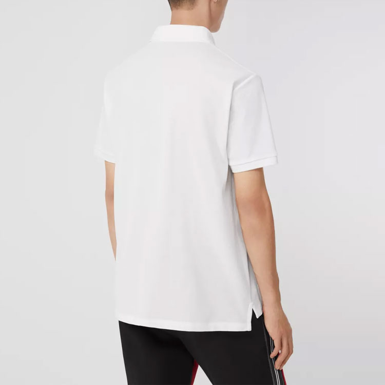 Burberry White Short-Sleeve Polo Shirt with Signature Monogram Print 80248521 圖 5