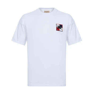 Burberry White Short-Sleeve T-Shirt with Equestrian Knight Logo. 80040931