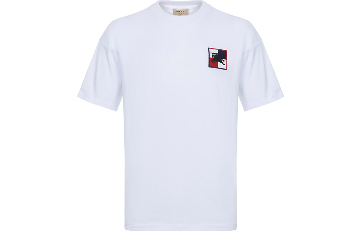 Burberry White Short-Sleeve T-Shirt with Equestrian Knight Logo. 80040931 圖 2