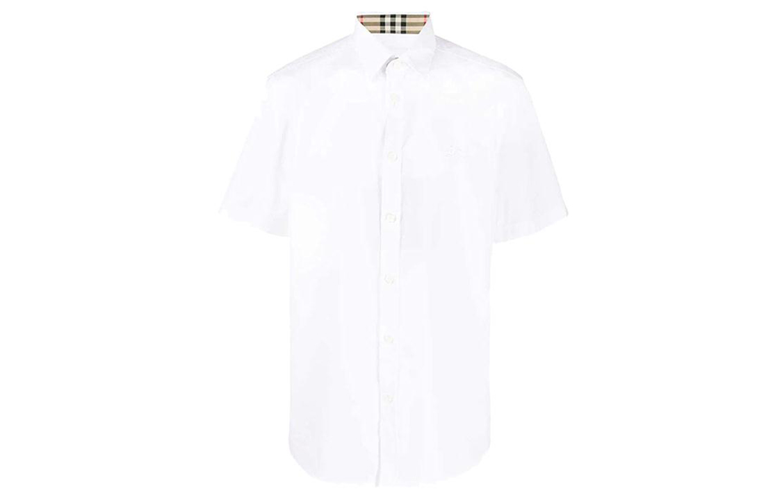 Burberry White Solid Button Short Sleeve Polo Shirt 80256141